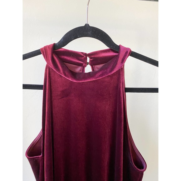 GREEN ENVELOPE Los Angeles Women's Maroon Velvet Sleeveless Mini Dress size L - Picture 4 of 10